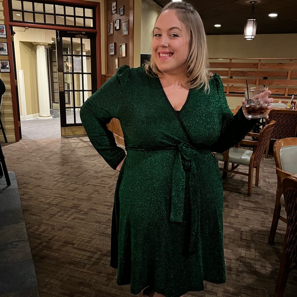 Sparkly green dress